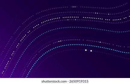 Fundo futurista tecnológico abstrato com partículas fluindo. Ilustração vetorial