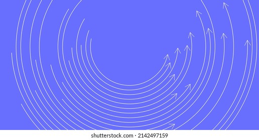 Abstract tech futuristic background with round arrows lines. Vector design