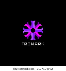 Resumen Tech Futurista logotipo púrpura