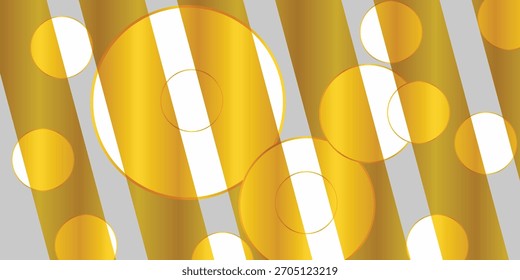 Fondo geométrico Abstractas Tech con círculos dorados y grises. Diseño de Anuncio de Vector