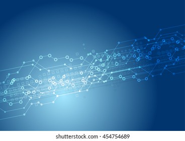 Abstract tech geometric circuit board background. Vector design