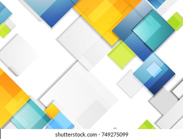 Resumen de fondo geométrico geométrico colorido con cuadrados brillante. Diseño de vectores