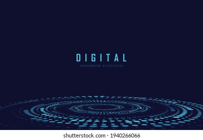 Abstract tech geometric dots swirl digital design template. Round lines design of pattern artwork background. illustration vector