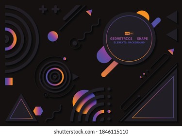 Abstract tech geometric element design cover artwork decorative background. Use for ad, poster, template print. illustration vector eps10