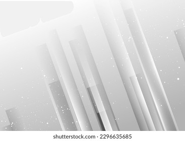 Abstract tech glossy stripes and particles minimal background. Geometric vector design