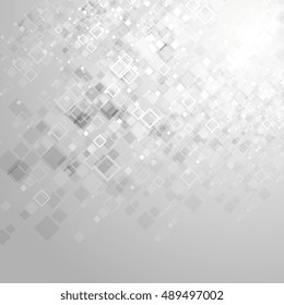 Abstract tech grey geometric squares background. Diagonal position, vector design