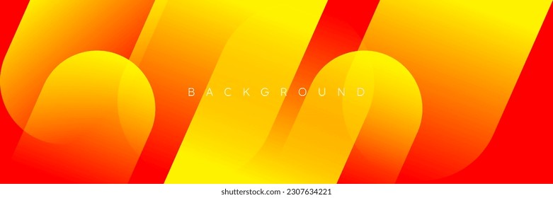 Abstract tech high contrast yellow and orange glossy stripes corporate background design banner pattern presentation web template