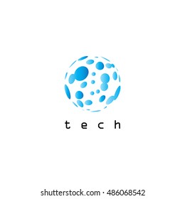 Abstract Tech Icon - Isolated On White Background. Vector Illustration, Graphic Design. For Web, Websites, Print Material 