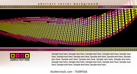 Abstract tech layout with yellow and purple shape. Vector