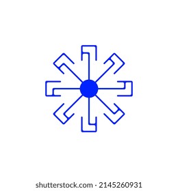 abstract tech line logo design