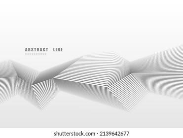 Abstract tech lines pattern design decorative on white background. Simple overlapping design, well organized isolated object layer. Illustration vector
