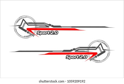 abstract tech lines shapes . abstract lines for car and vehicle wrapping design. vinyl ready. 