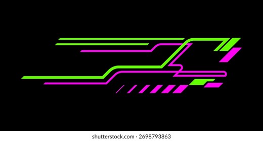 Líneas de tecnología abstractas Formas. Líneas abstractas para el diseño de envoltura de automóviles y vehículos. 