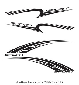 abstract tech lines shapes. abstract lines vehicle wrapping design. vinyl for racing car. vector illustration