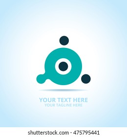 Abstract tech logo, design concept, emblem, icon, flat logotype element for template.