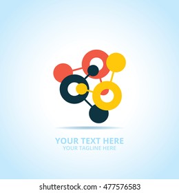 Abstract tech logo, design concept, emblem, icon, flat logotype element for template.