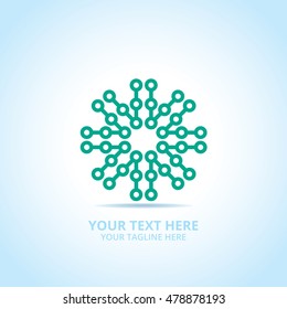 Abstract tech logo, design concept, emblem, icon, flat logotype element for template.