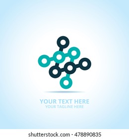 Abstract tech logo, design concept, emblem, icon, flat logotype element for template.