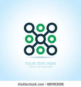 Abstract tech logo, design concept, emblem, icon, flat logotype element for template.