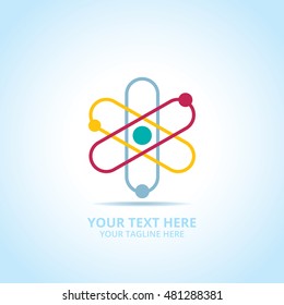 Abstract tech logo, design concept, emblem, icon, flat logotype element for template.
