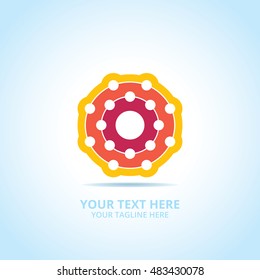 Abstract tech logo, design concept, emblem, icon, flat logotype element for template.
