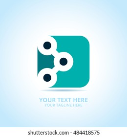 Abstract tech logo, design concept, emblem, icon, flat logotype element for template.
