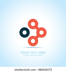 Abstract tech logo, design concept, emblem, icon, flat logotype element for template.
