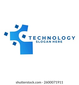 abstract tech logo design icon. Tech logo concept
