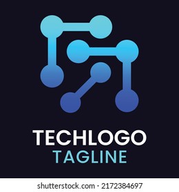 Abstraktes Tech-Logo-Design und Symbolkunst