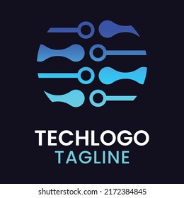 Abstract Tech logo design and symbol art