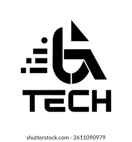 Abstract tech logo design template element