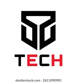 Abstract tech logo design template element