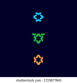 abstract tech logo geometric design