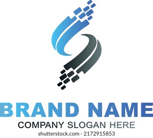 Abstract tech logo icon vector isolated
