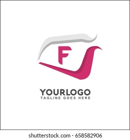Abstract tech logo template, vector illustration. Letter F