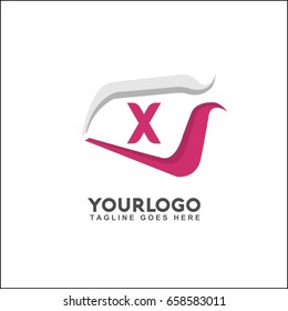 Abstract tech logo template, vector illustration. Letter X