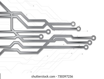 Abstract tech metallic circuit board background. Vector design