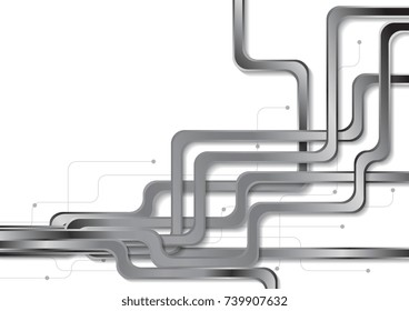 Abstract tech metallic circuit board background. Vector design