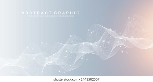 Abstract tech network connection dots. Digital technology and big data analysis background. White background with plexus lines. Geometric background with abstract mesh.