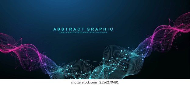 Abstract tech network connection dots. Digital technology and big data analysis background. White background with plexus lines. Geometric background with abstract mesh.