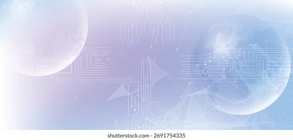 Abstract tech network connection dots. Digital background and big data technology. Blue background with plexus lines. Futuristic technology concept.