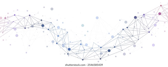 Abstract Tech Network with Dots and Lines. Digital Technology Background