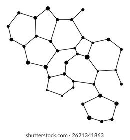 Abstract Tech Network with Interconnected Nodes and Lines Vector Graphic Depicting Neural Networks, Digital Webs, Data Science Structures, and Communication Systems in Modern Technology editable