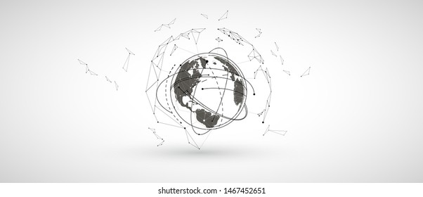 Abstract tech on white  background. Futuristic technology interface with geometric shapes