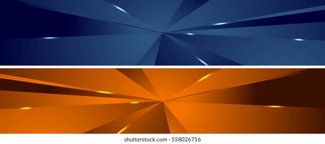 Abstract tech polygonal headers design. Vector banners template backgrounds
