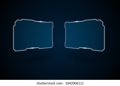 abstract tech sci fi hologram frame template design background