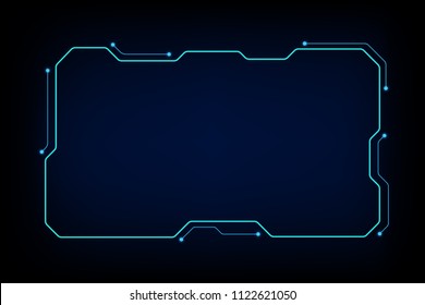 Abstract Tech Sci Fi Hologram Frame Template Design Background