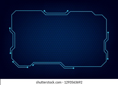 Abstract Tech Sci Fi Hologram Frame Template Design Background