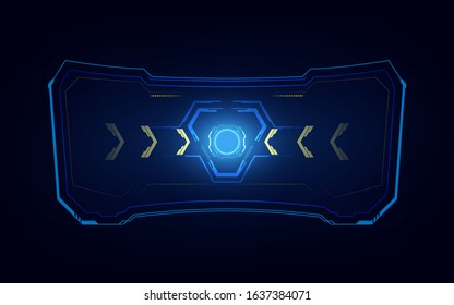 abstract tech sci fi hologram frame template design background