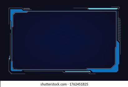 abstract tech sci fi hologram frame template design background